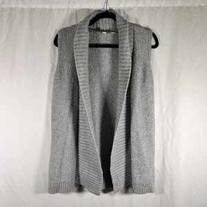 Loft Cardigan Women's Small Petite Green Open Front Sleeveless